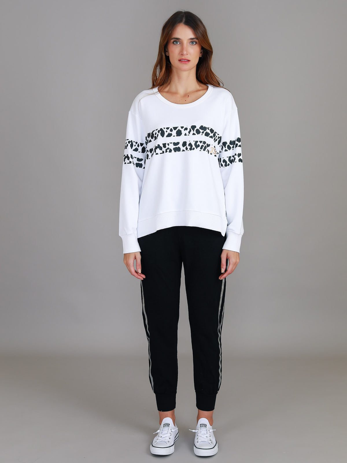 white leopard jumper