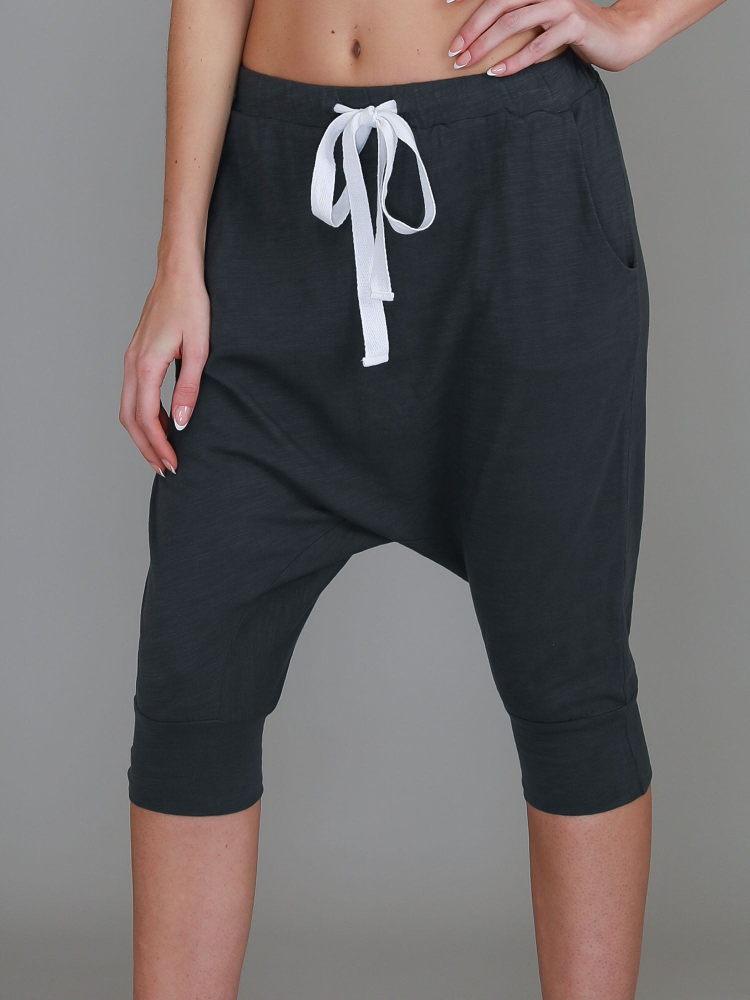 women cotton shorts #color_charcoal