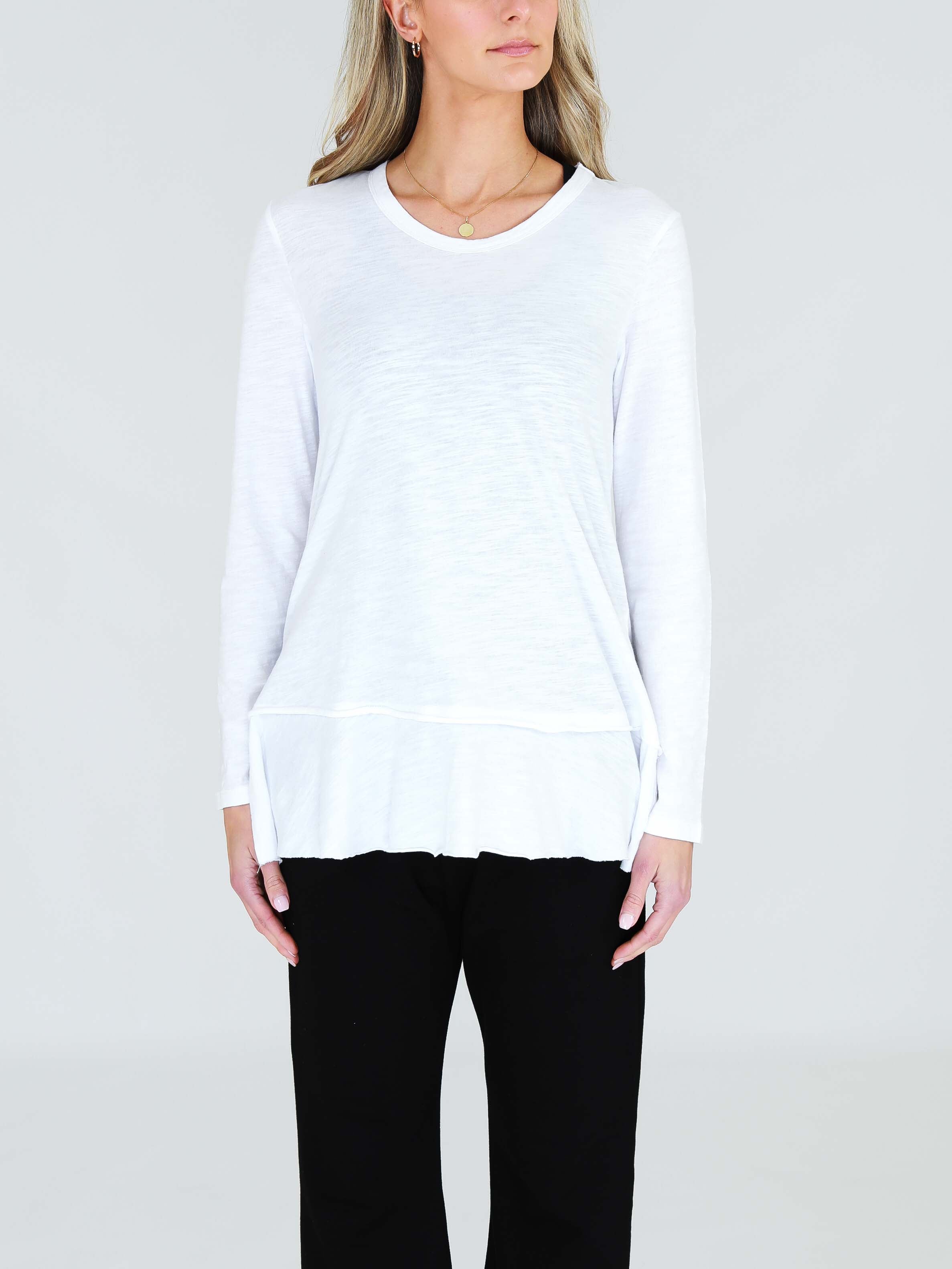 white long sleeve top womens #color_white