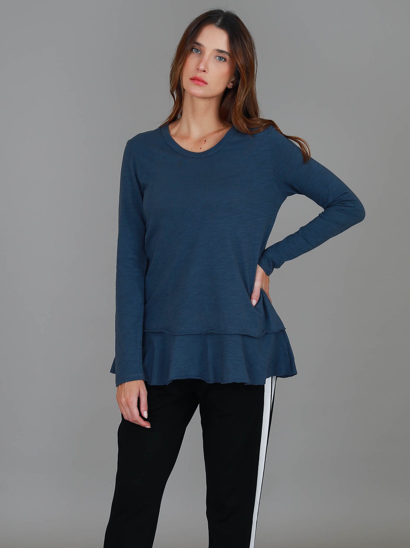 Orchid Ruffle Hem T Shirt