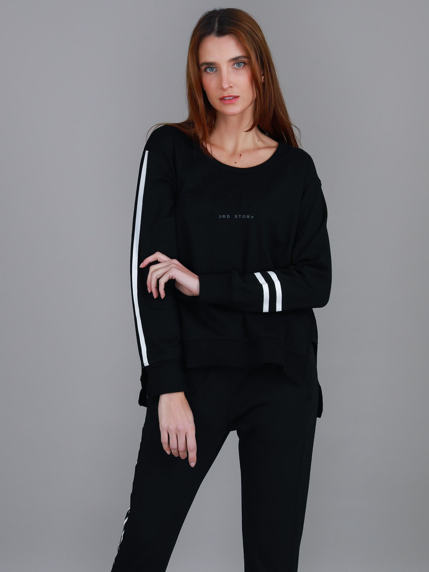 Jamie Two-Stripes Print Sweatshirt