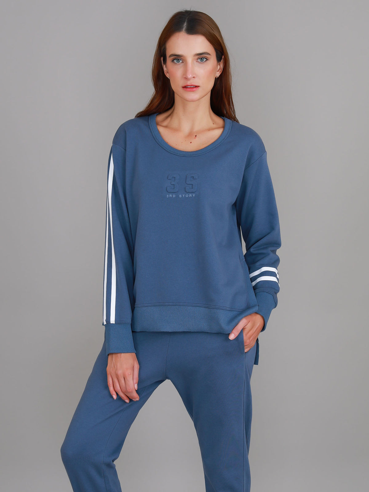 Jamie Two-Stripes Print Sweatshirt