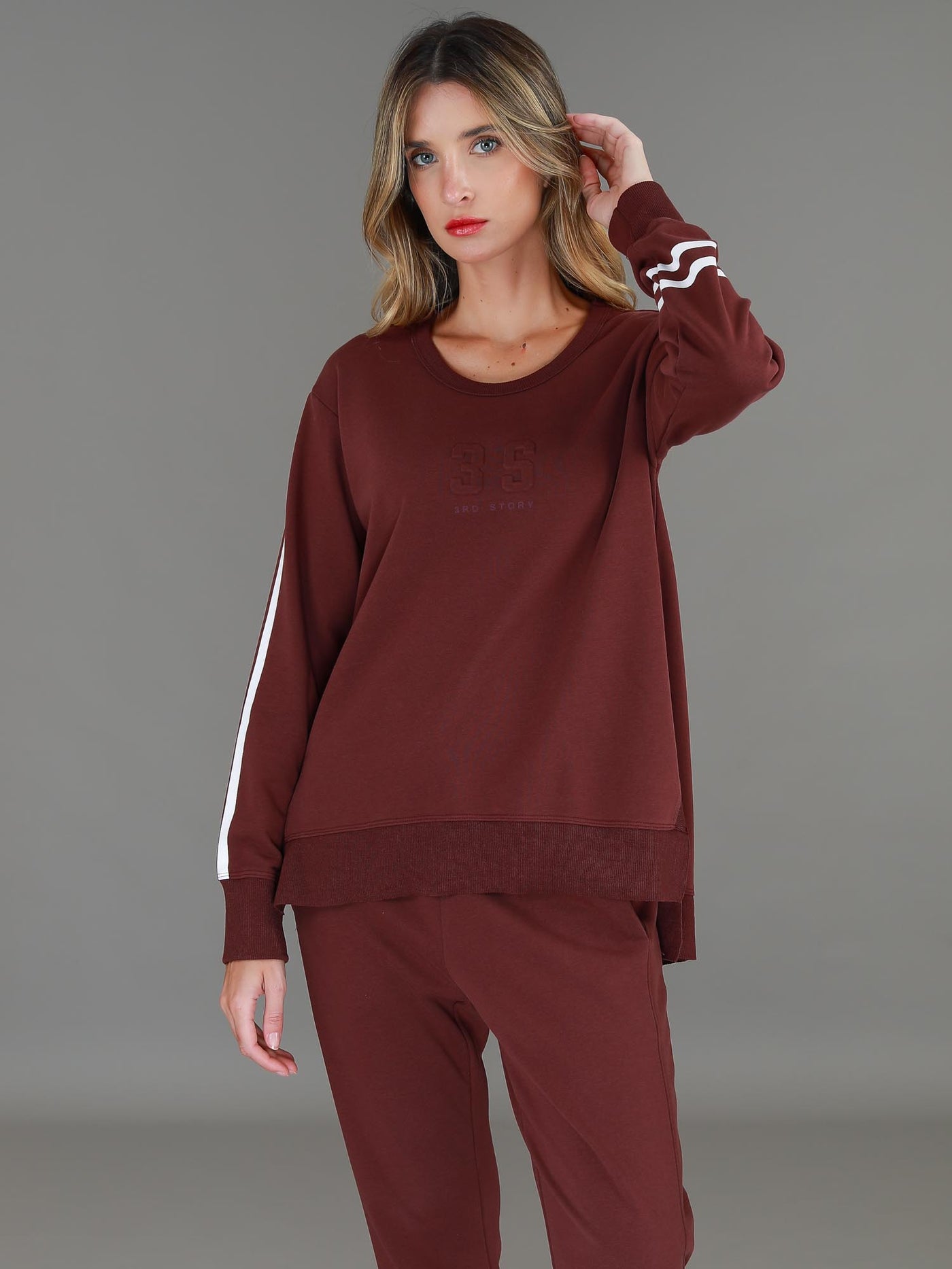 Jamie Two-Stripes Print Sweatshirt