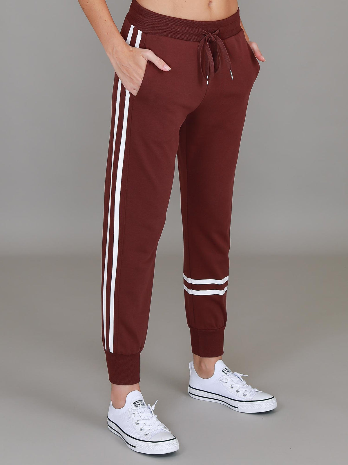 Jamie Two Stripes Sweatpants – Joggers in Bluestone, Black & Sage