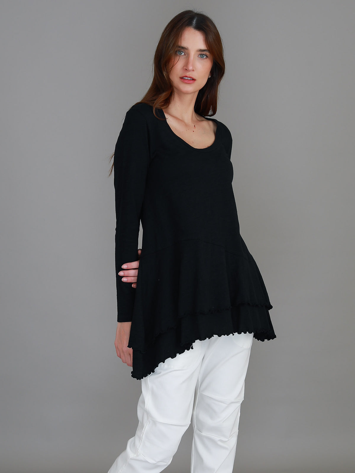 black longline long sleeve tee