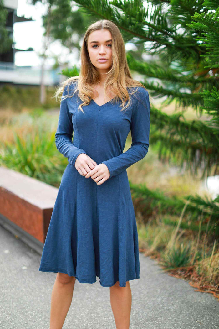Hilton Long Sleeve V Neck Dress (Sale)