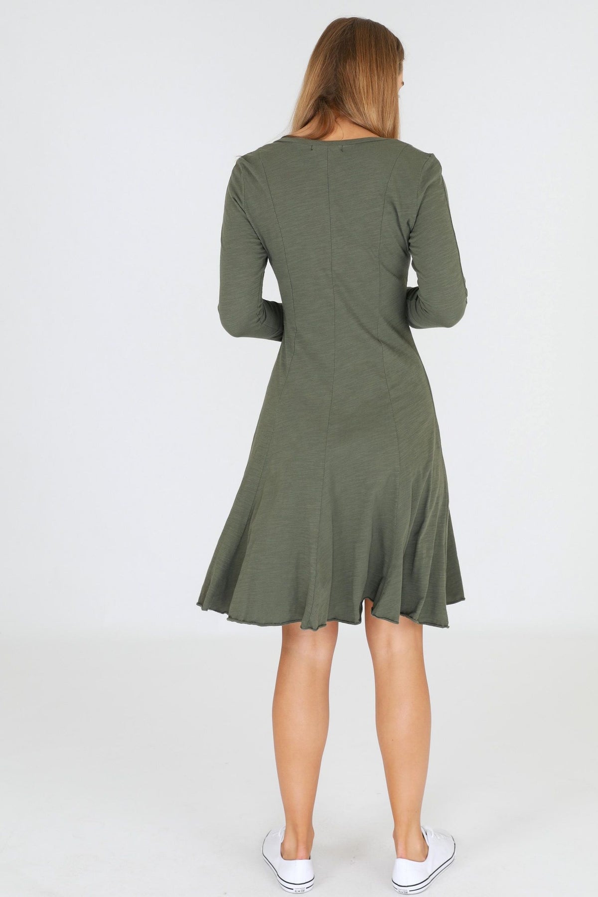 khaki midi dress