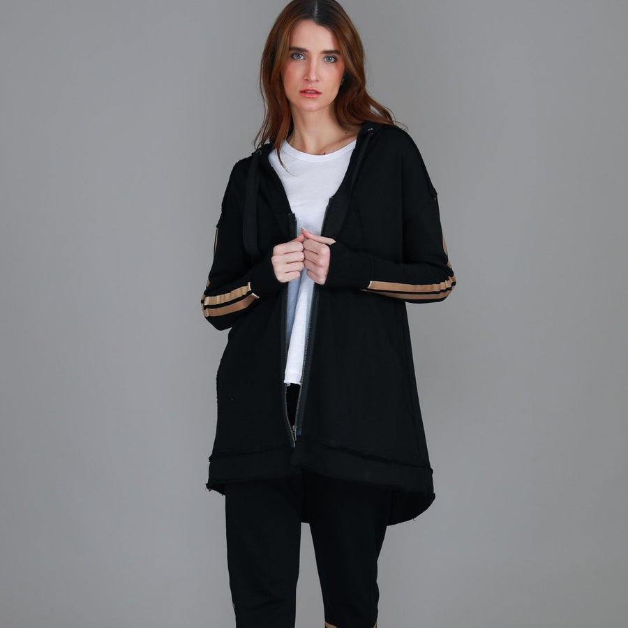 Charlie Gold Stripe Hooded Jacket size guide