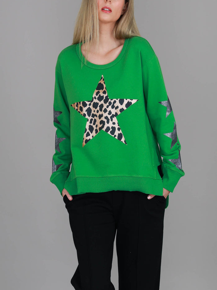 Sydney Leopard Star Print Sweatshirt