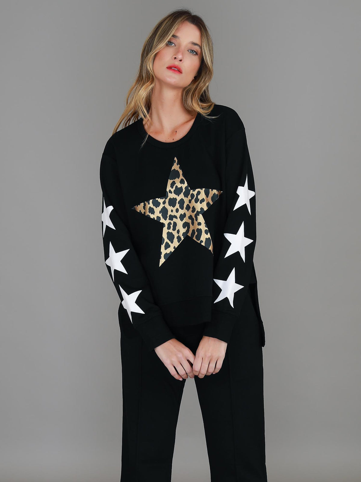 Sydney Leopard Star Sweatshirt