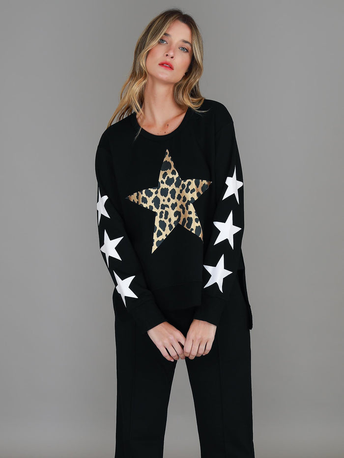 Sydney Leopard Star Sweatshirt