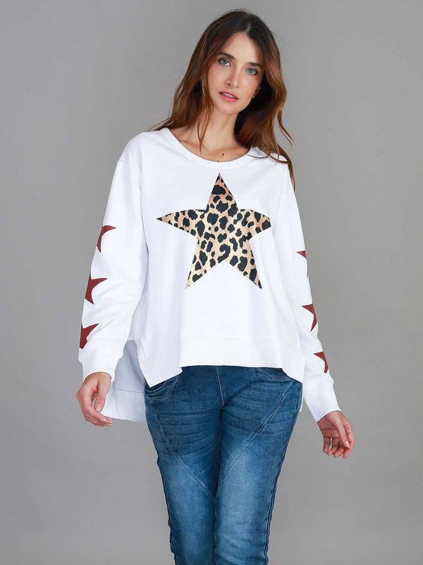Sydney Leopard Star Sweatshirt