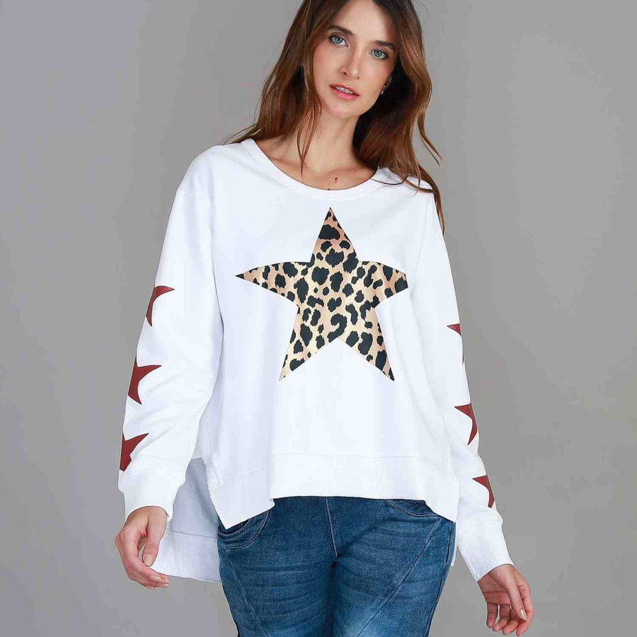 Sydney Leopard Star Sweatshirt size guide