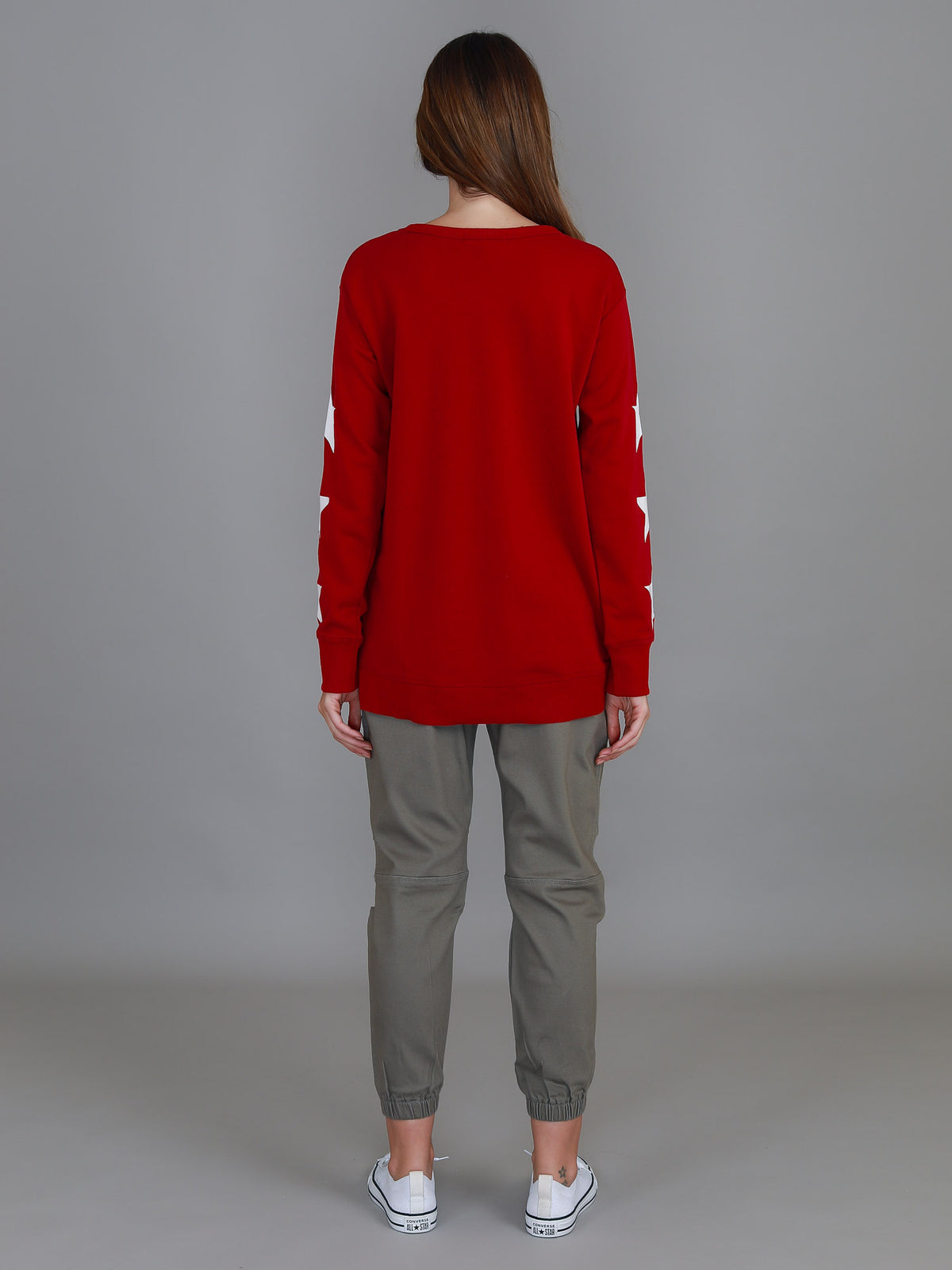 leopard star sweatshirt red