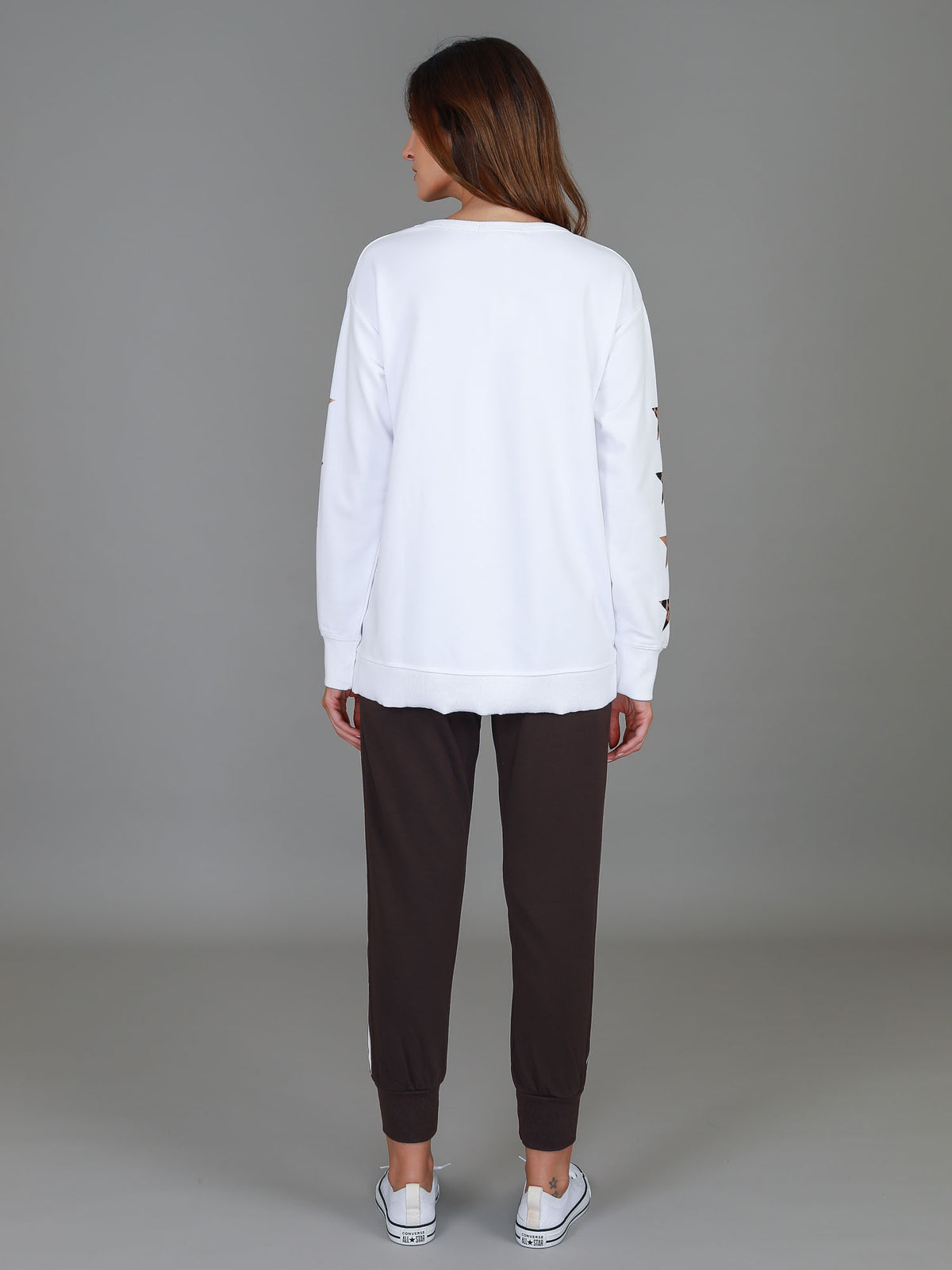 white french terry sweatshirt