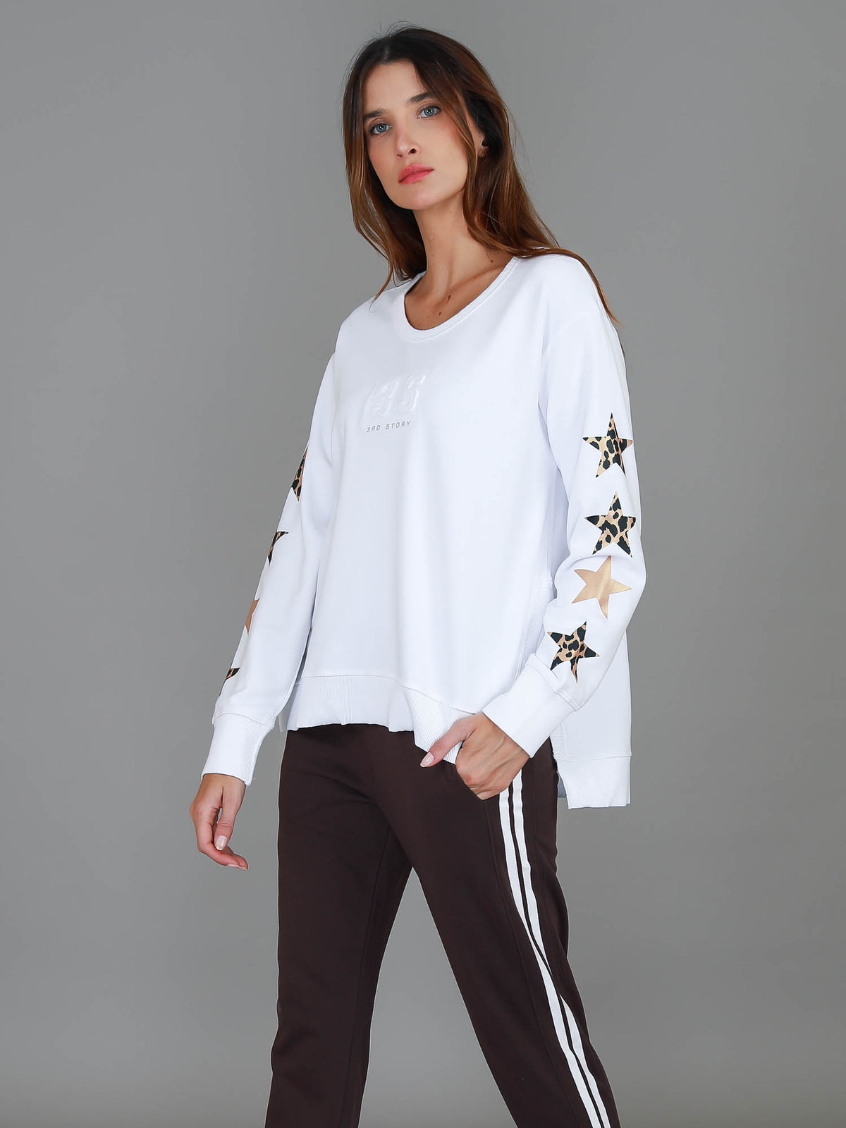 leopard star sweater women