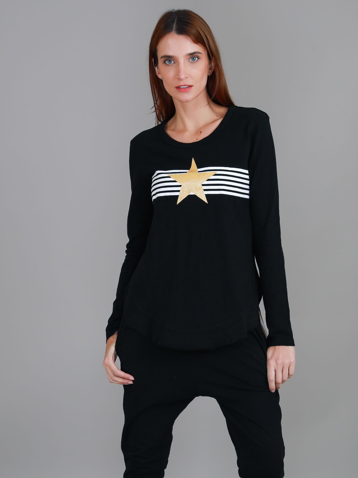 womens longline t-shirts #color_black