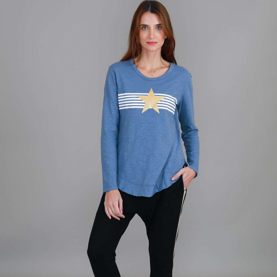 Nora Print Curved Hem T Shirt size guide