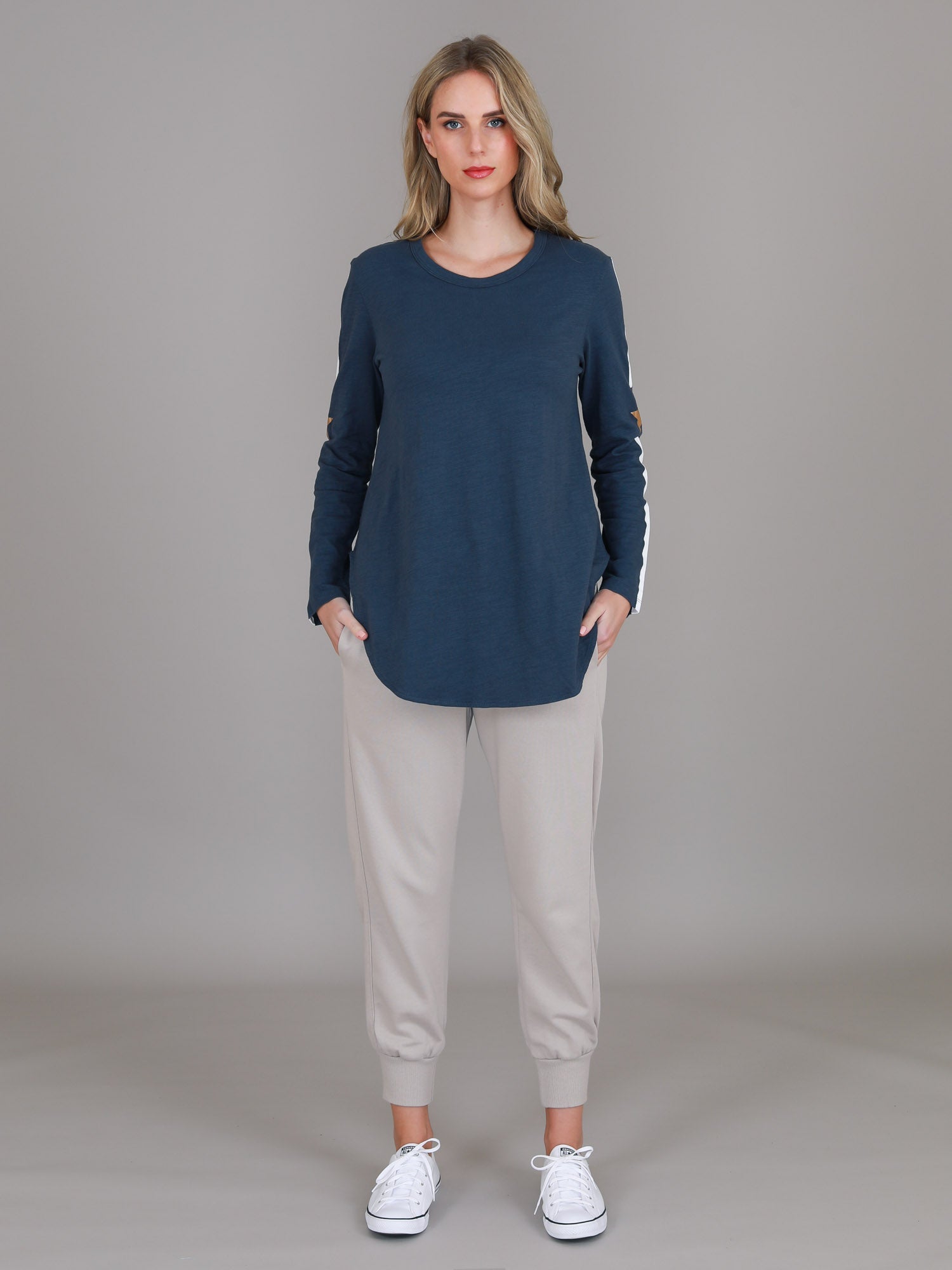 dressy long sleeve tops #color_indigo