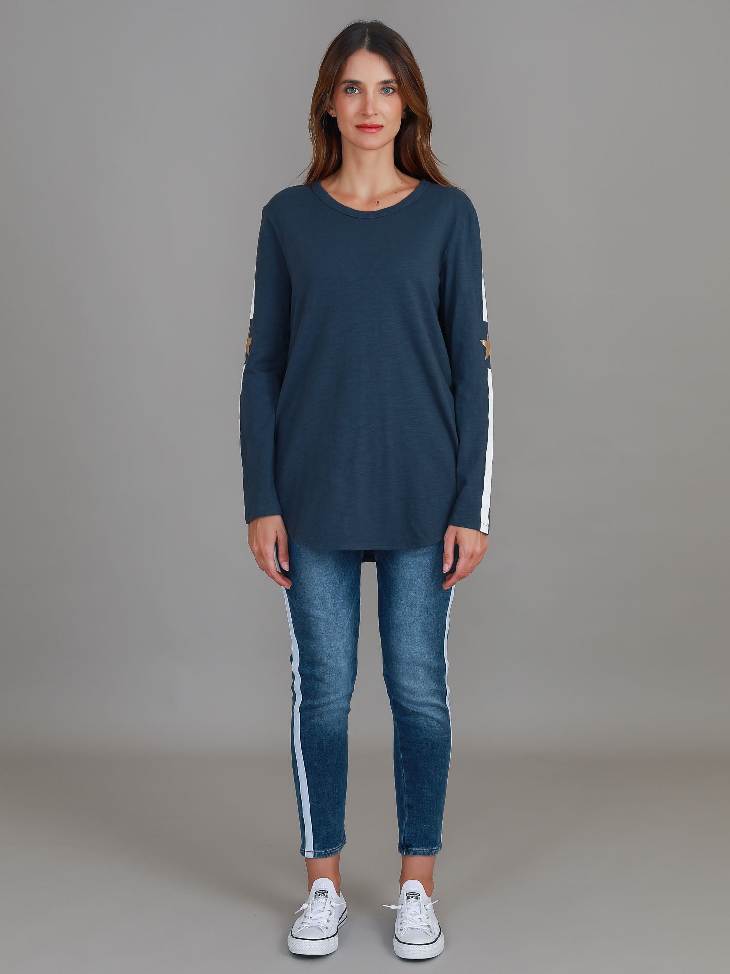 womens navy tops #color_indigo