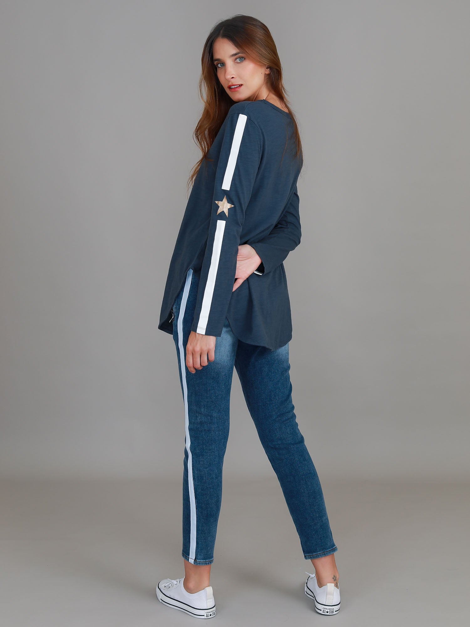 womens navy top #color_indigo