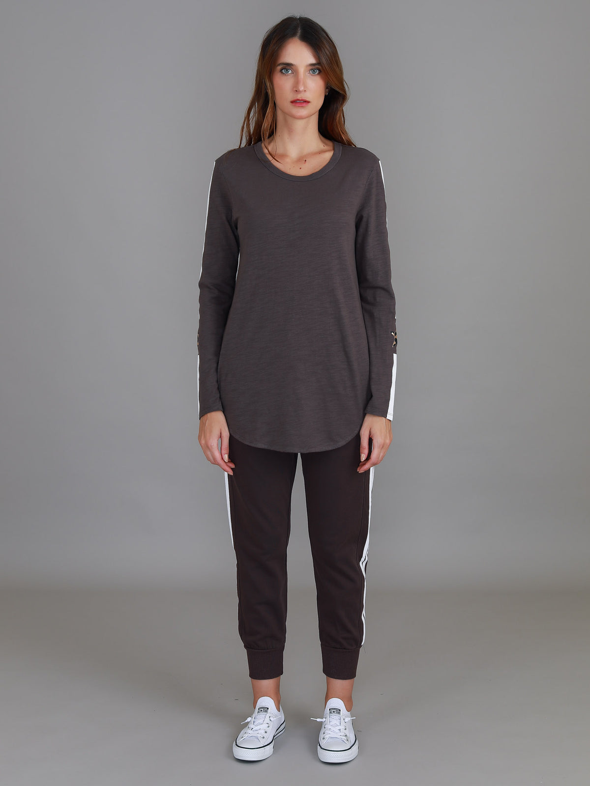 brown gold star tee women