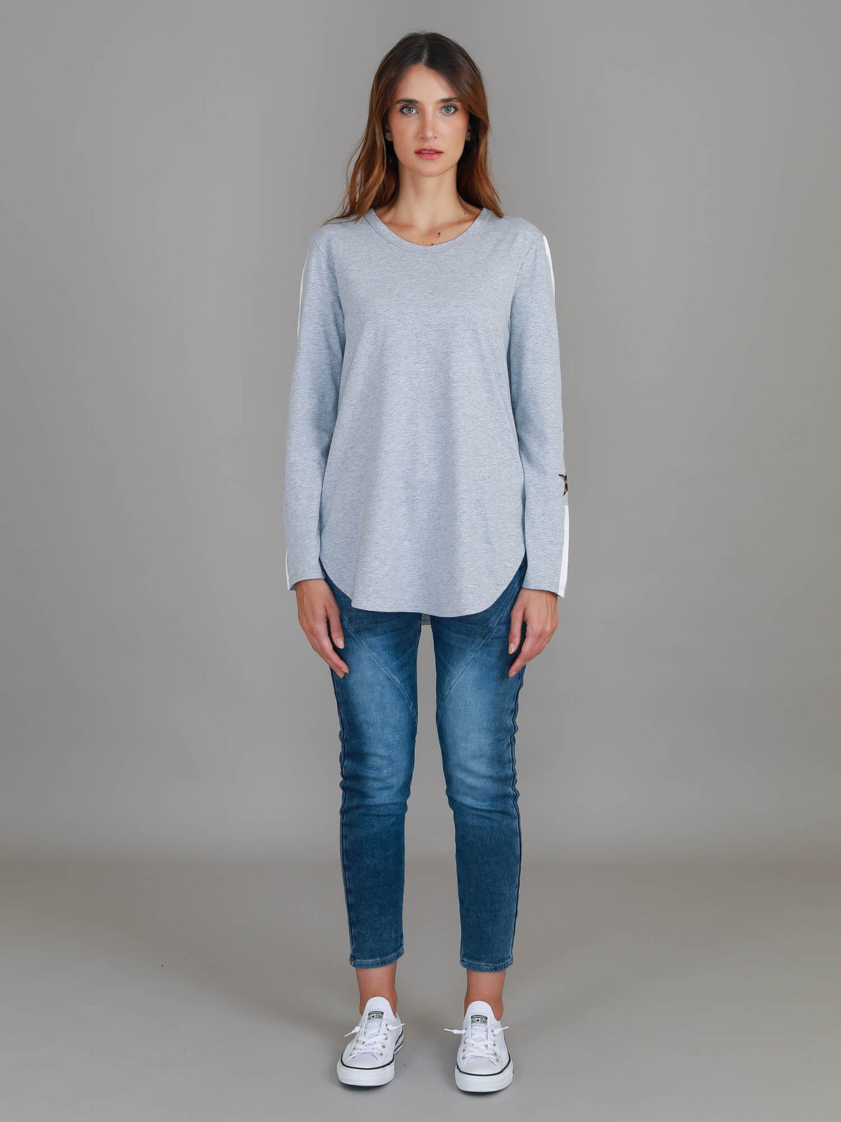 grey gold star tee women
