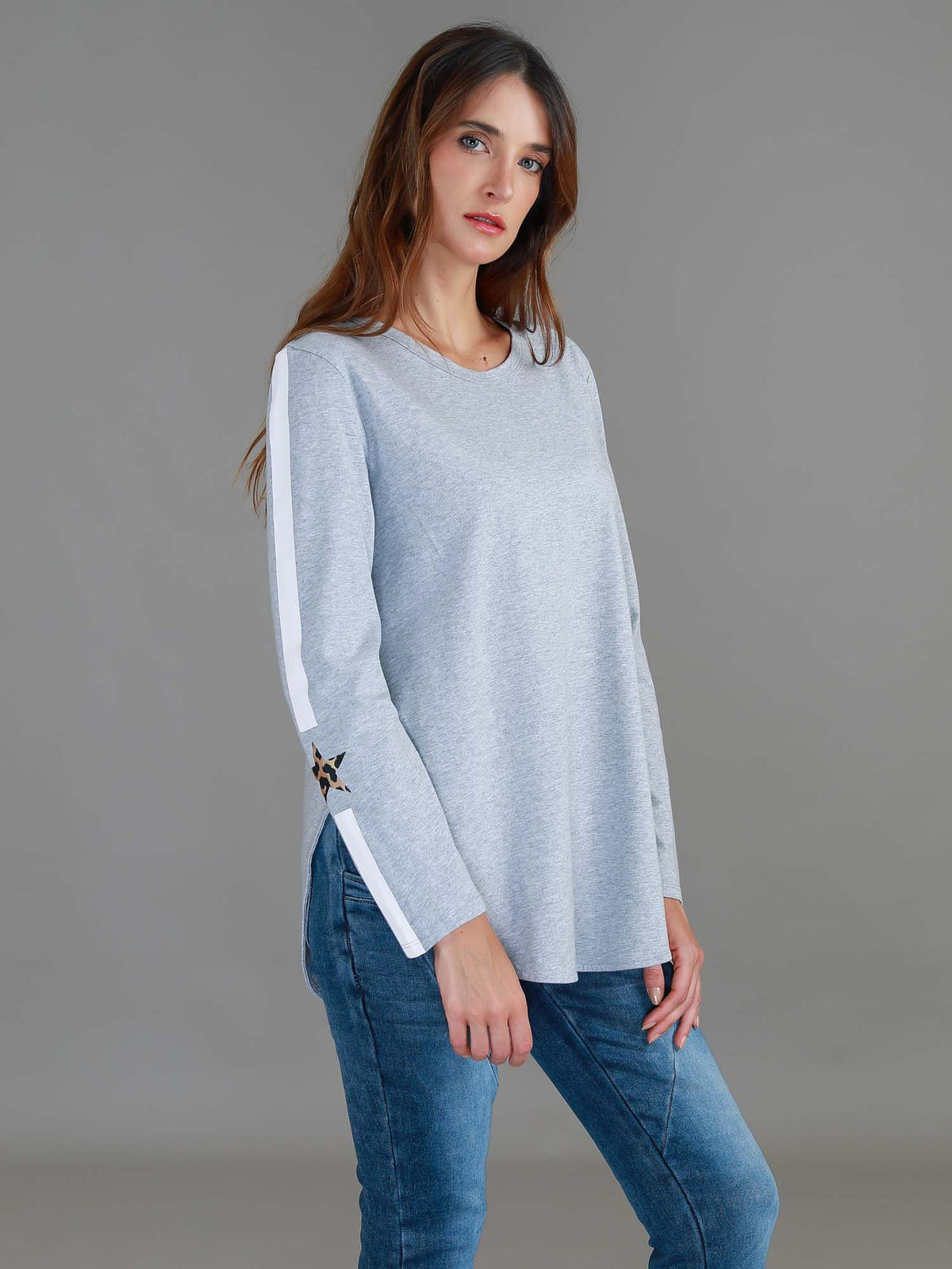 grey stripe star tee