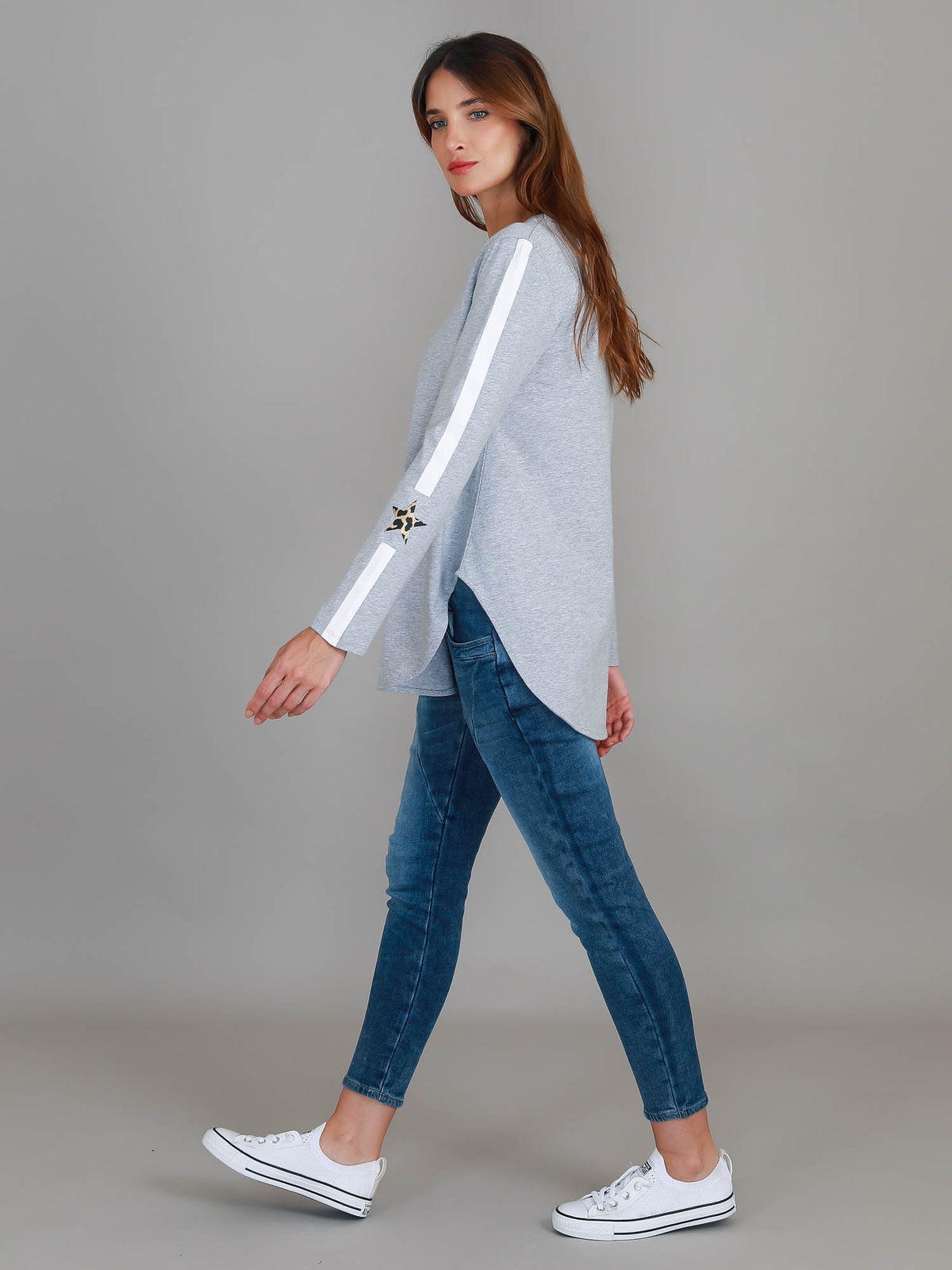 grey marle long sleeve tee