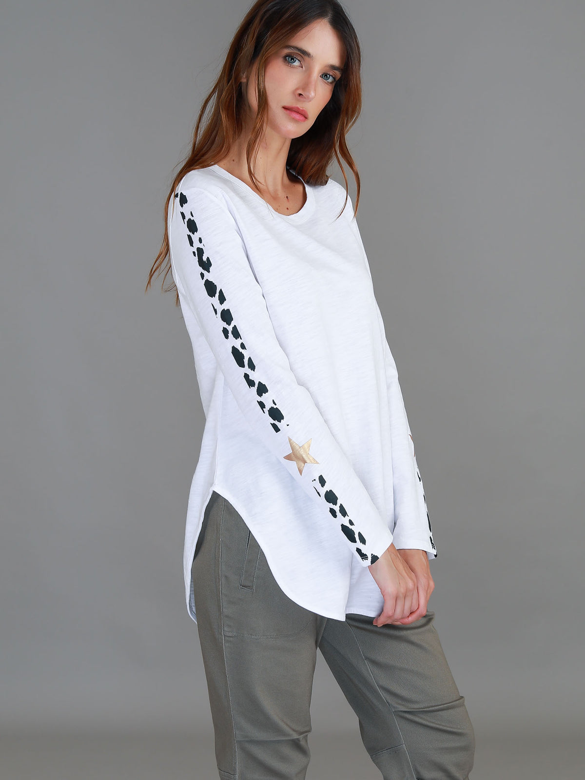 Junee Banded Leopard Long Sleeve T Shirt