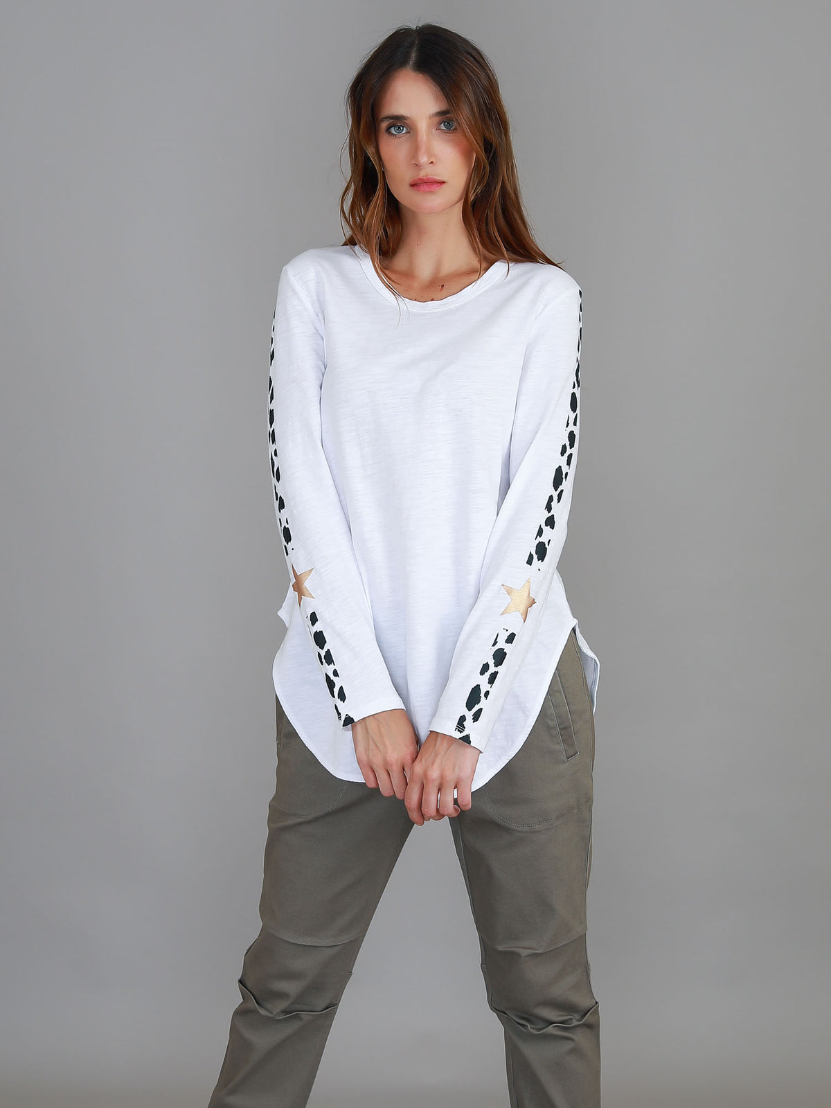 leopard stripe long sleeve women