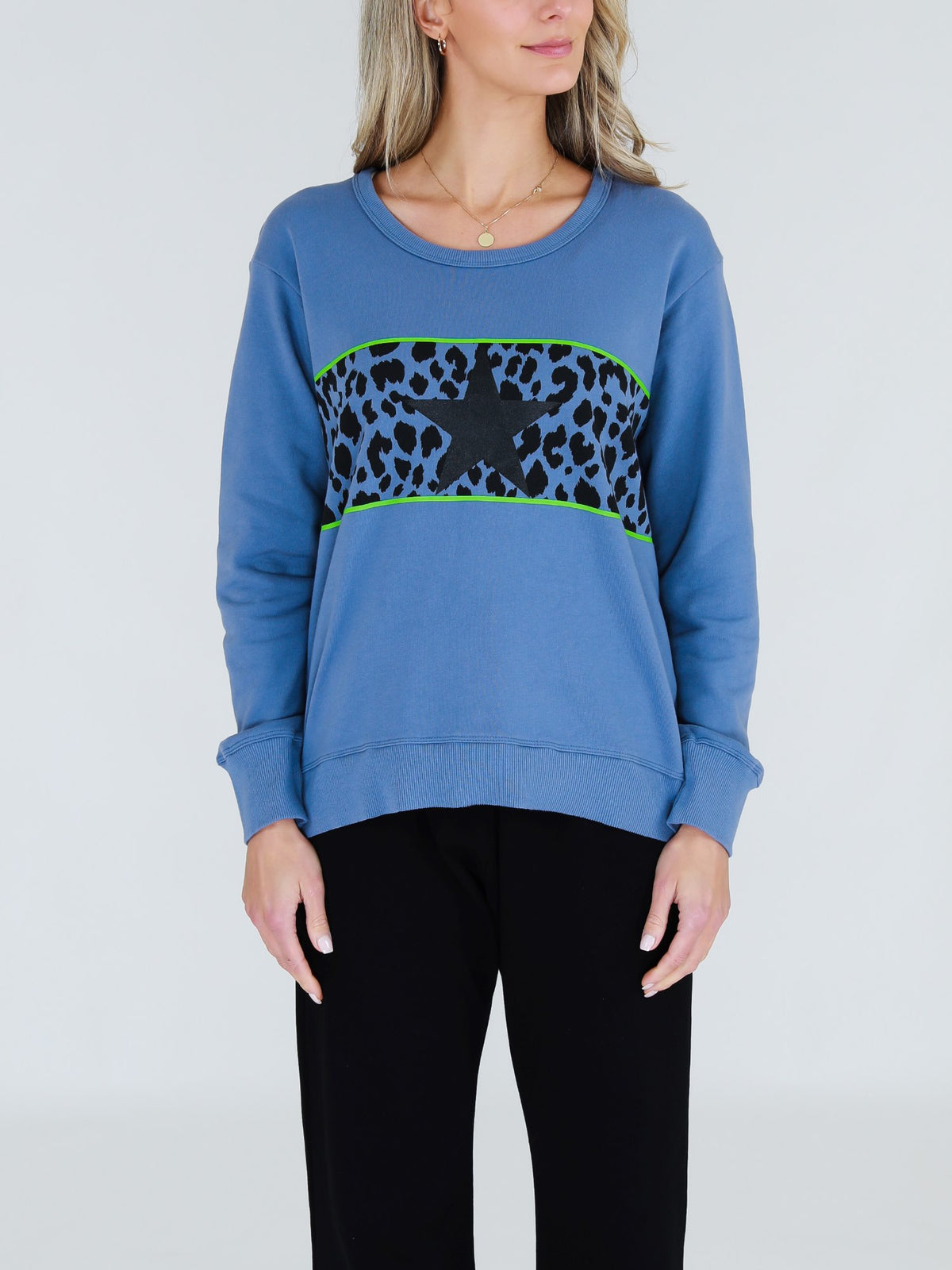 light blue top