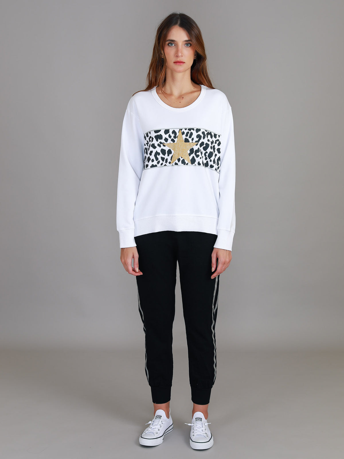 white leopard sweatshirt women
