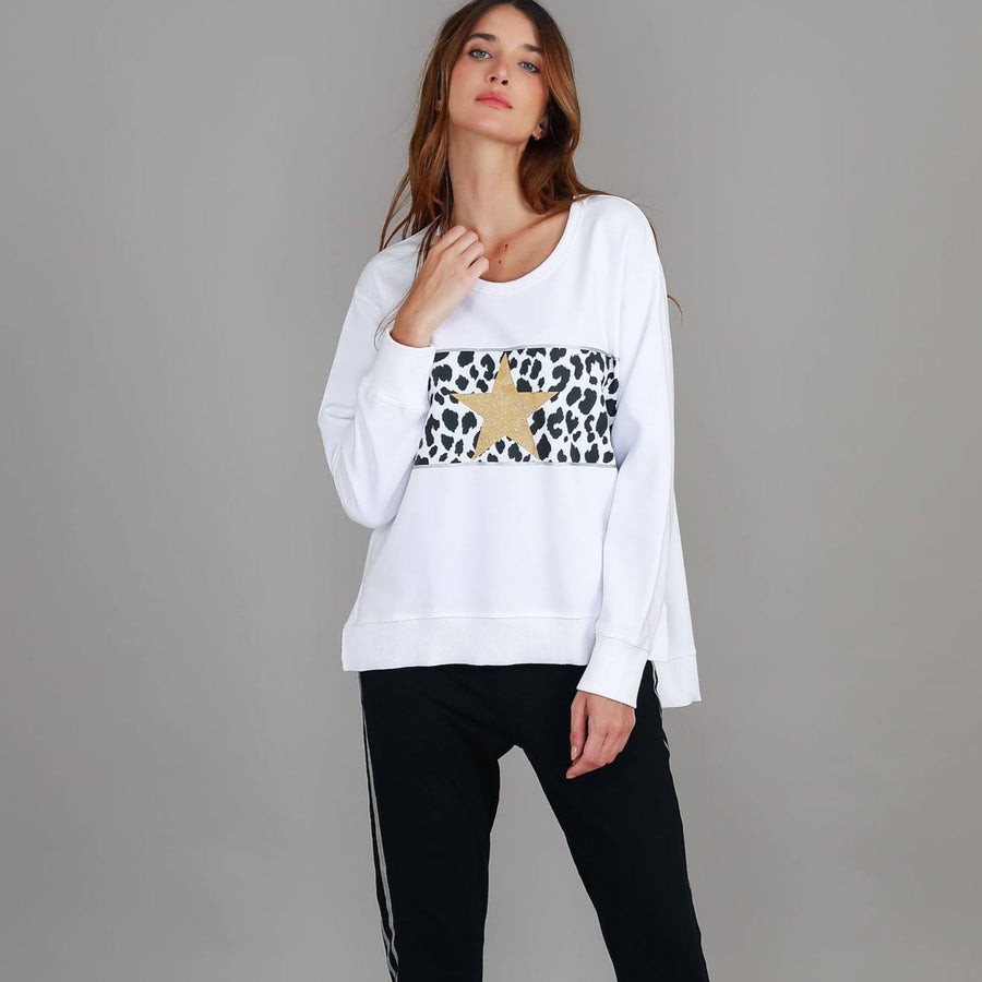 Kerrie Leopard Band Sweatshirt size guide