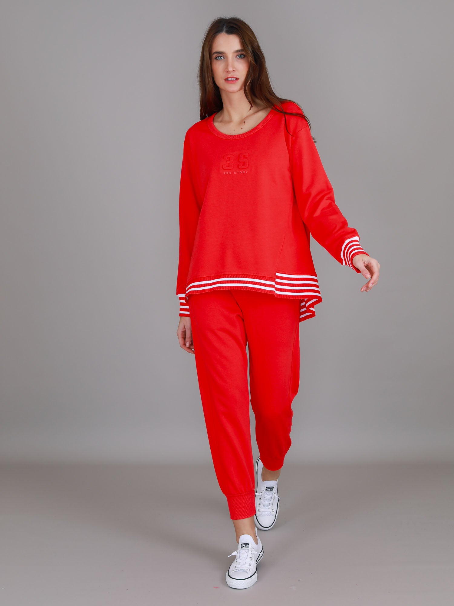 womens red sweatpants #color_strawberry