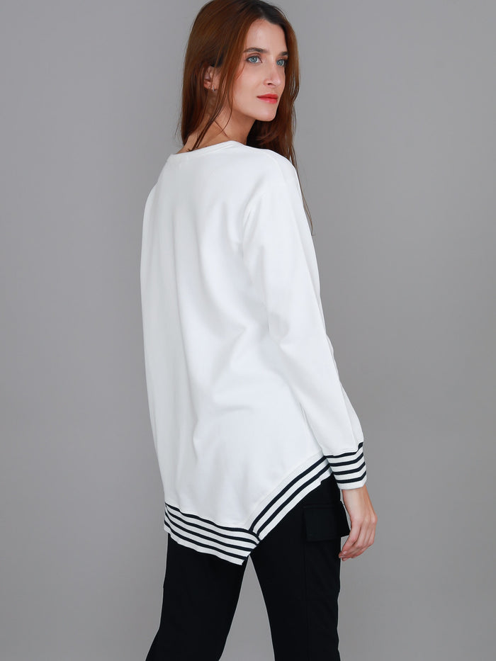 Gwyneth Striped Rib Sweatshirt