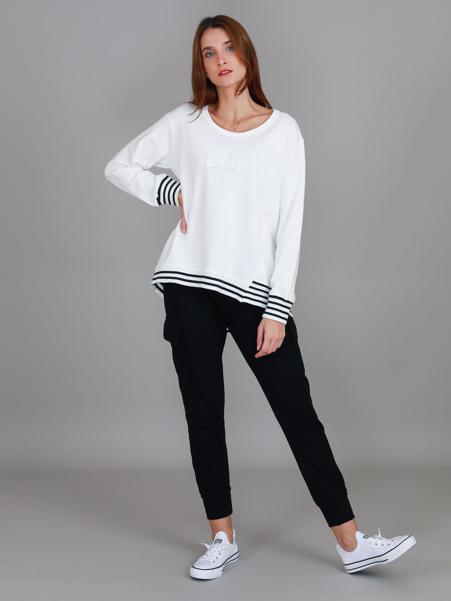 black and white striped sweater #color_white