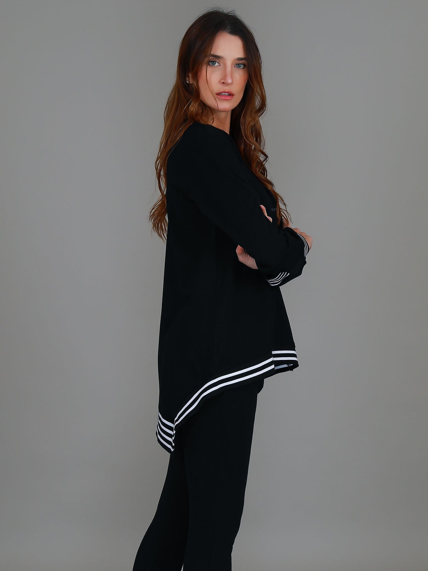 Gwyneth Striped Rib Sweatshirt