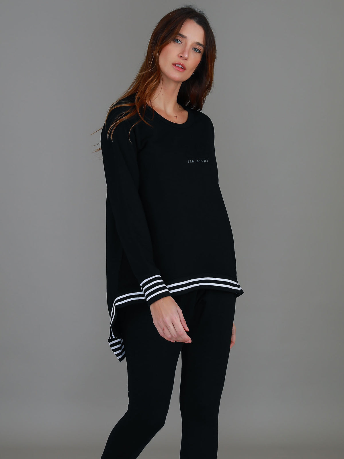 Gwyneth Striped Rib Sweatshirt