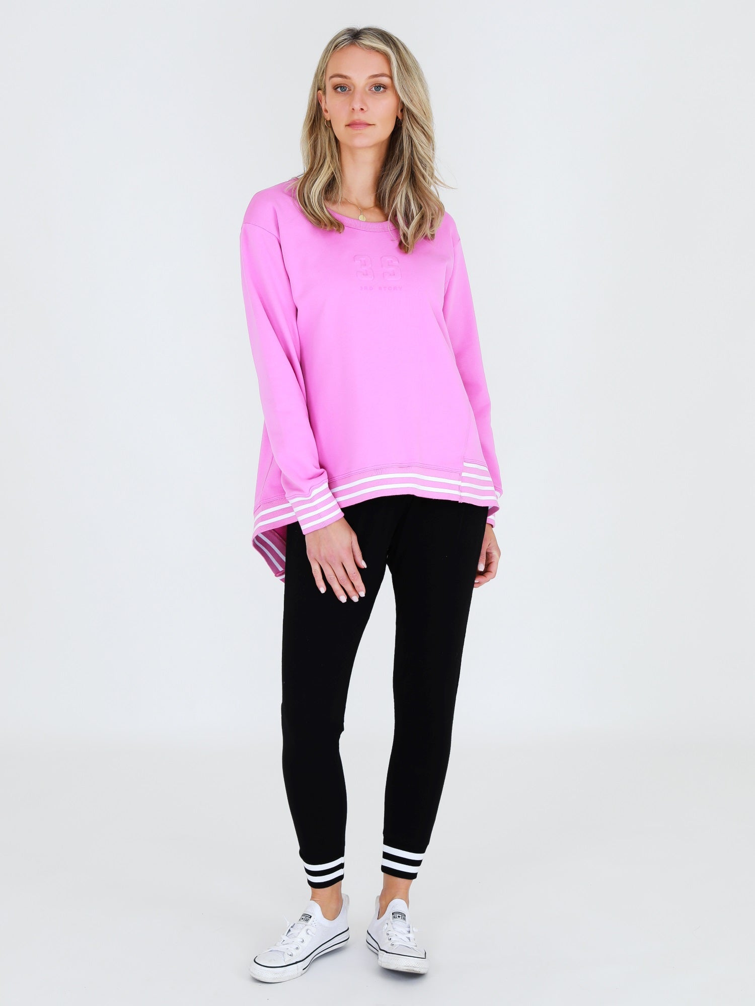 Hot Pink Oversized Sweatshirt #color_peony pink