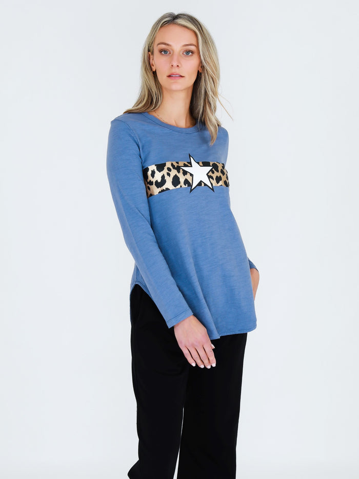 Alvie Leopard Star Long Sleeve T Shirt (Sale)