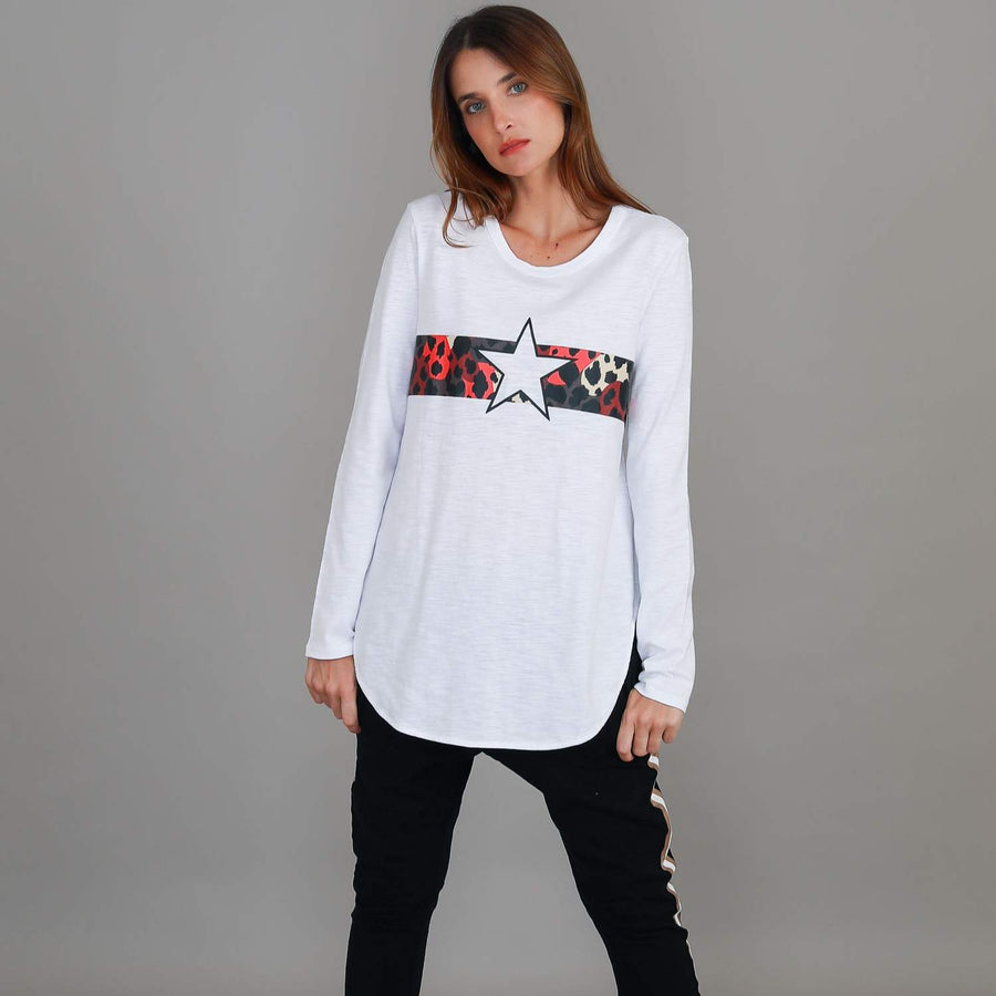 Alvie Leopard Star Long Sleeve T Shirt size guide
