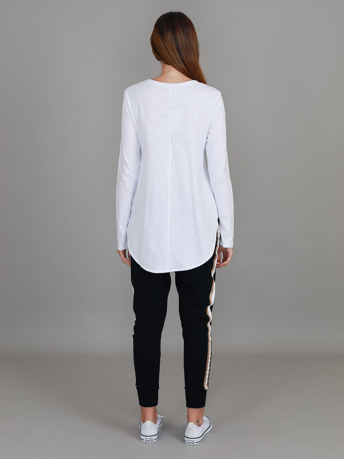 white long sleeve leopard star top