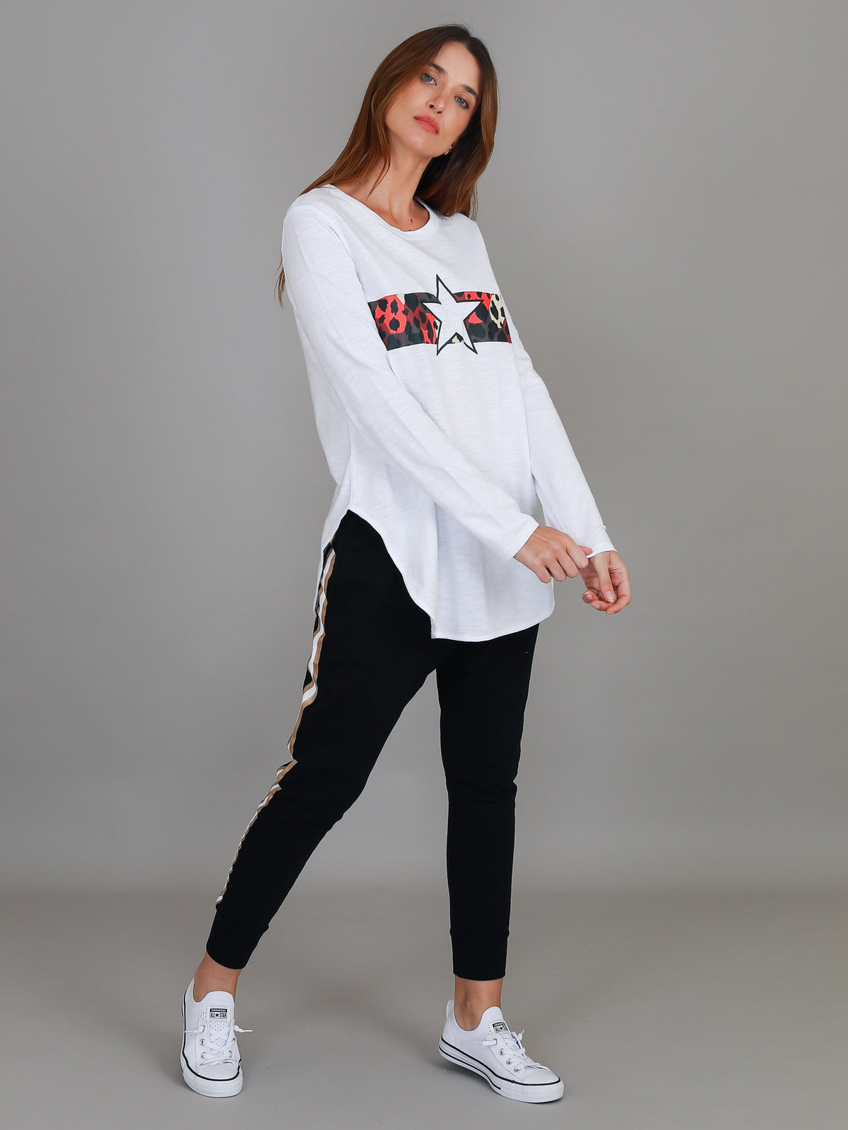 leopard print star long sleeve