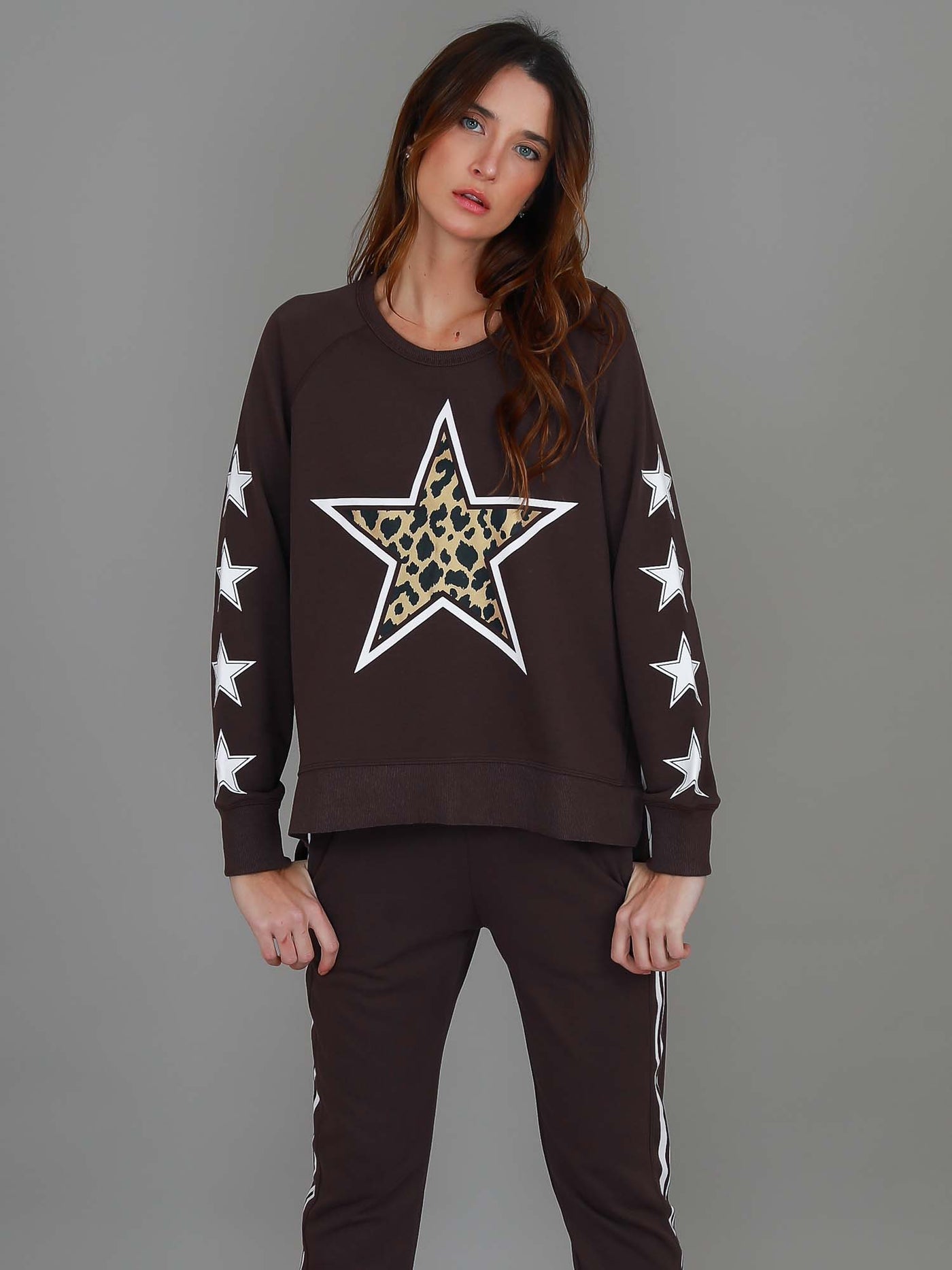 Kate Leopard Print Star Sweatshirt