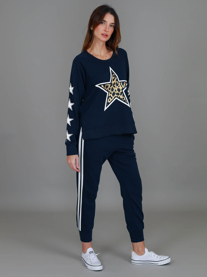 Kate Leopard Print Star Sweatshirt