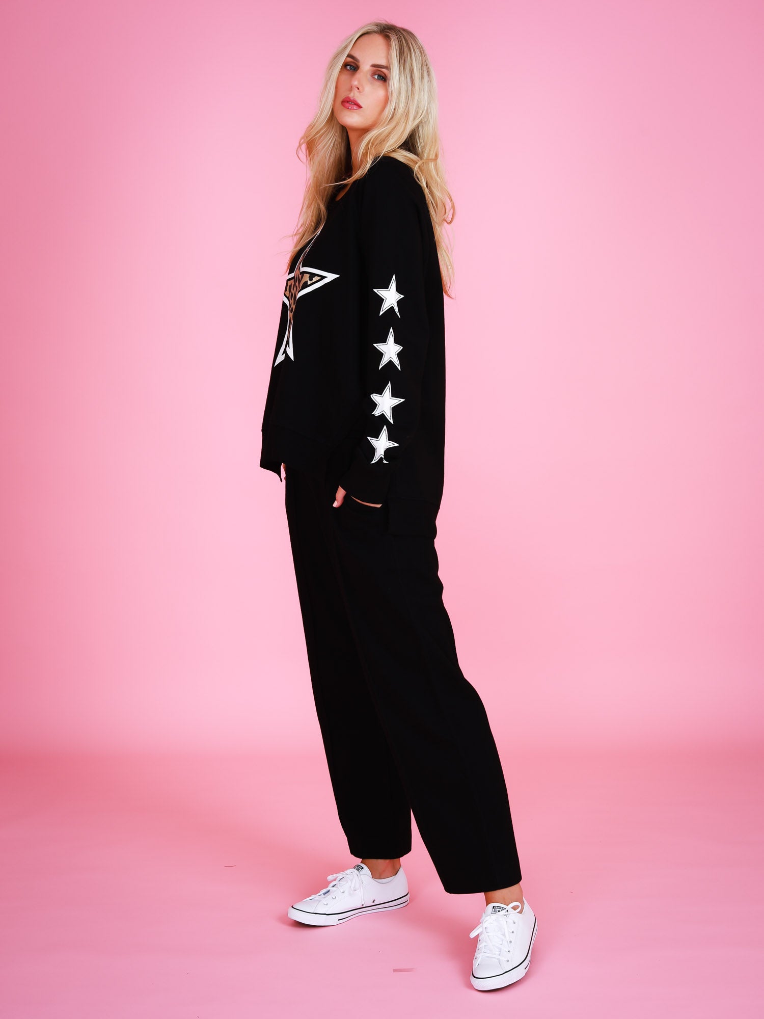 womens black tracksuit #color_black