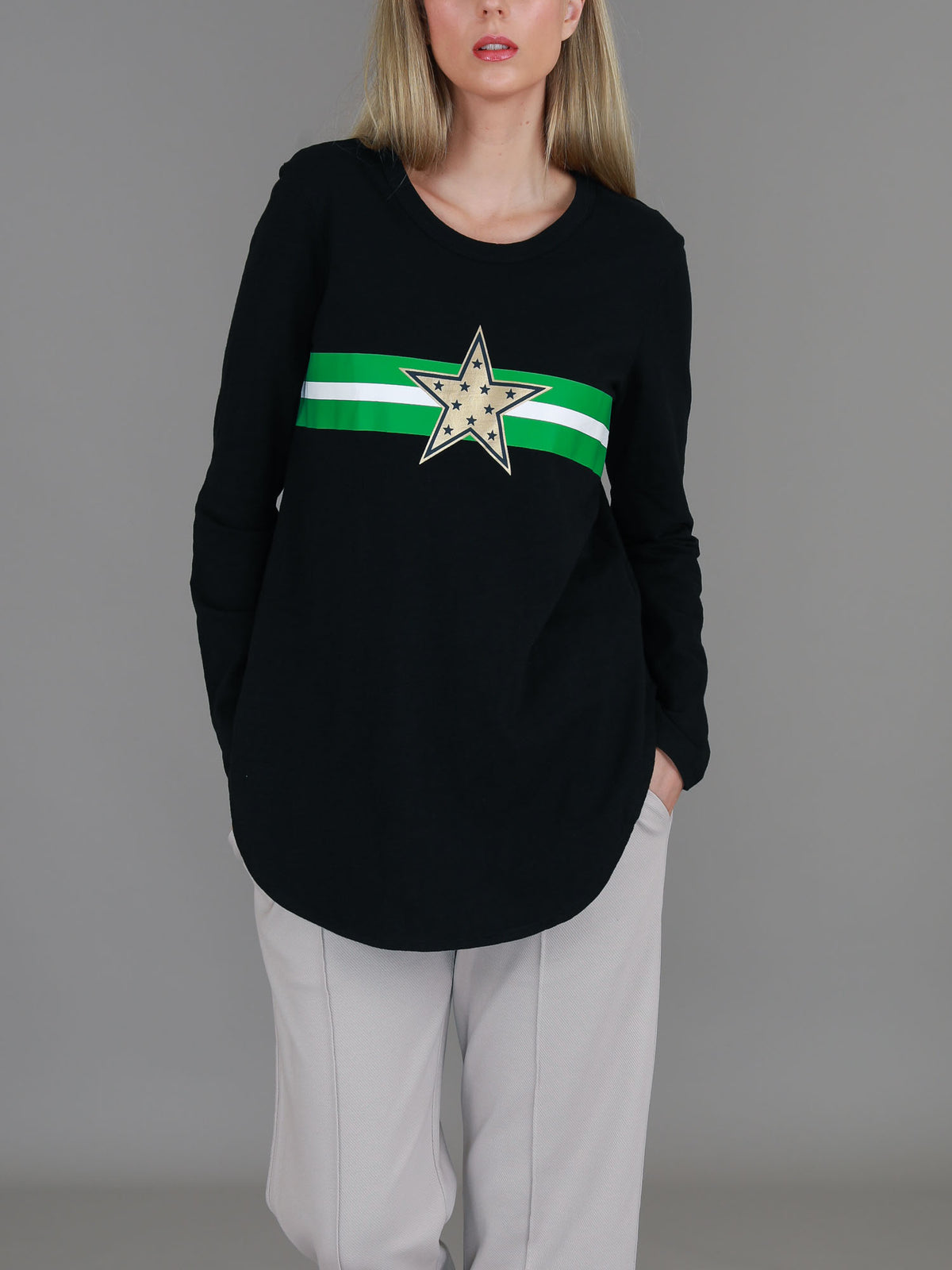 Jolie Gold Star Long Sleeve T Shirt