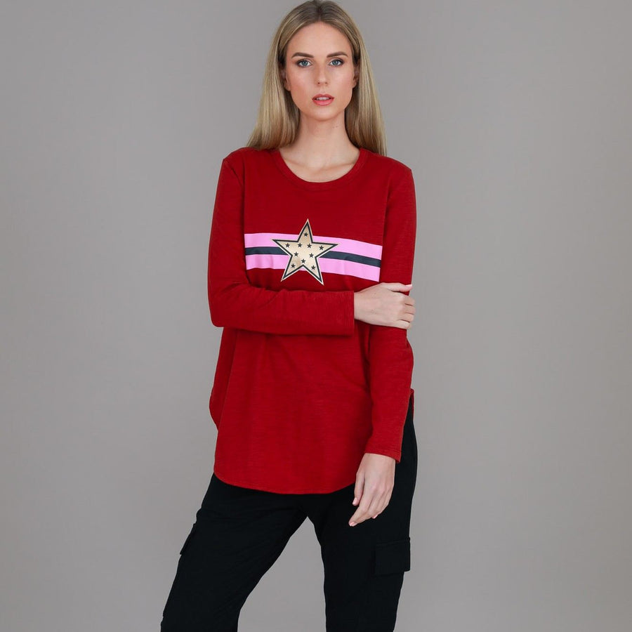 Jolie Gold Star Long Sleeve T Shirt size guide