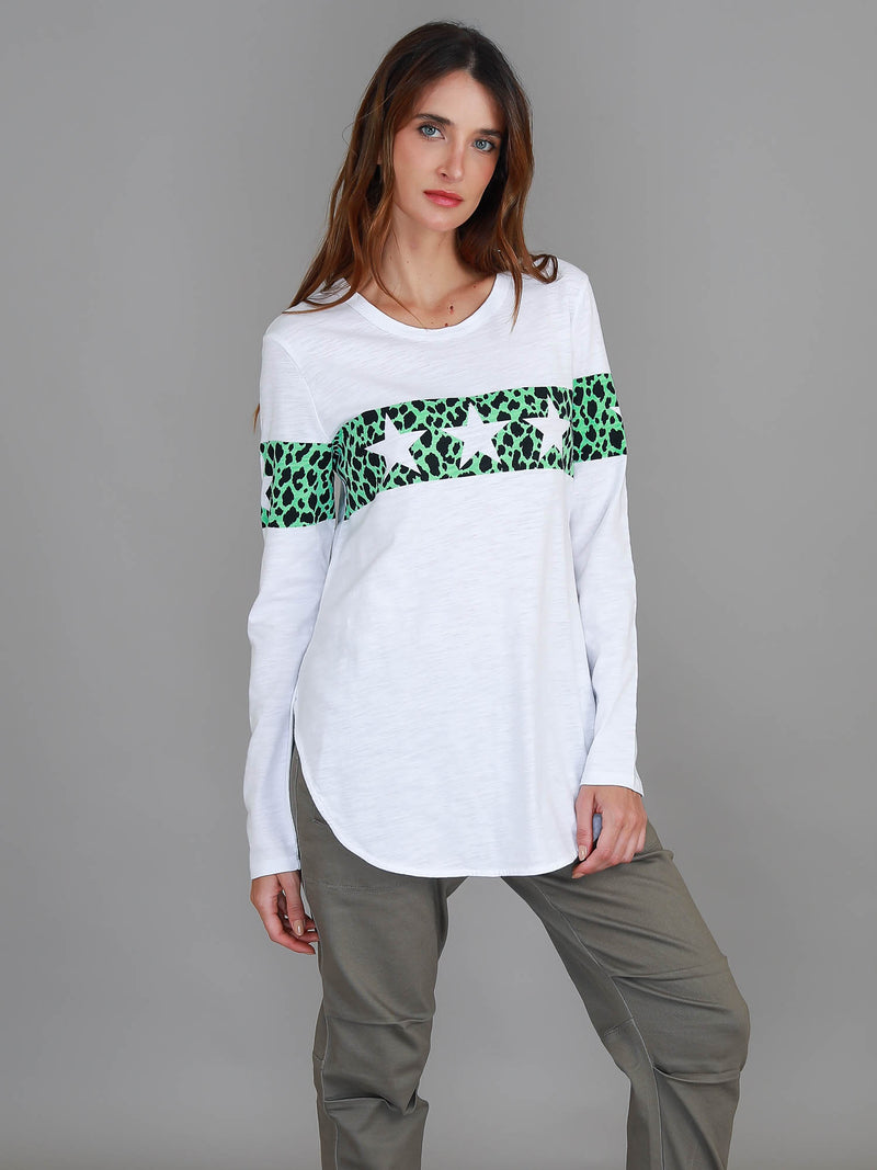 white green leopard star tee #color_white